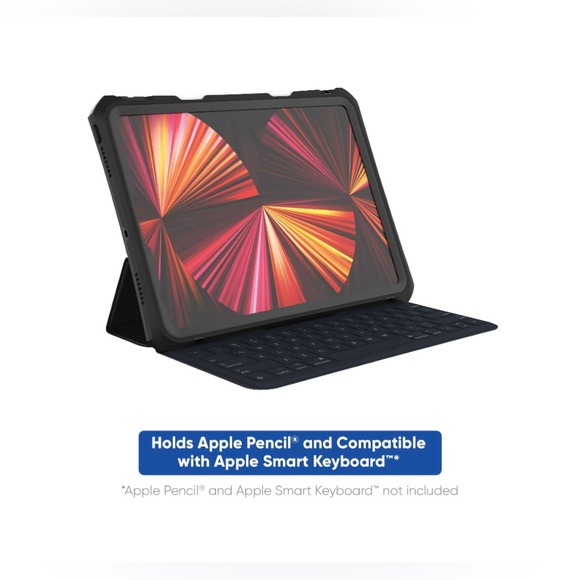 onn. Waterproof Tablet Case for iPad Pro 11" (3rd, 4th generation) - Black - Picture 5 of 7